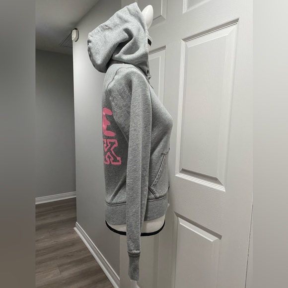 Pink Victoria’s Secret hoodie sweater jacket grey XS - Picture 4 of 10